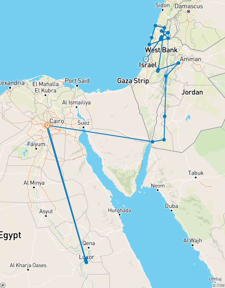 11 Days Inspiring Vacation of Israel, Jordan & Egypt Tour