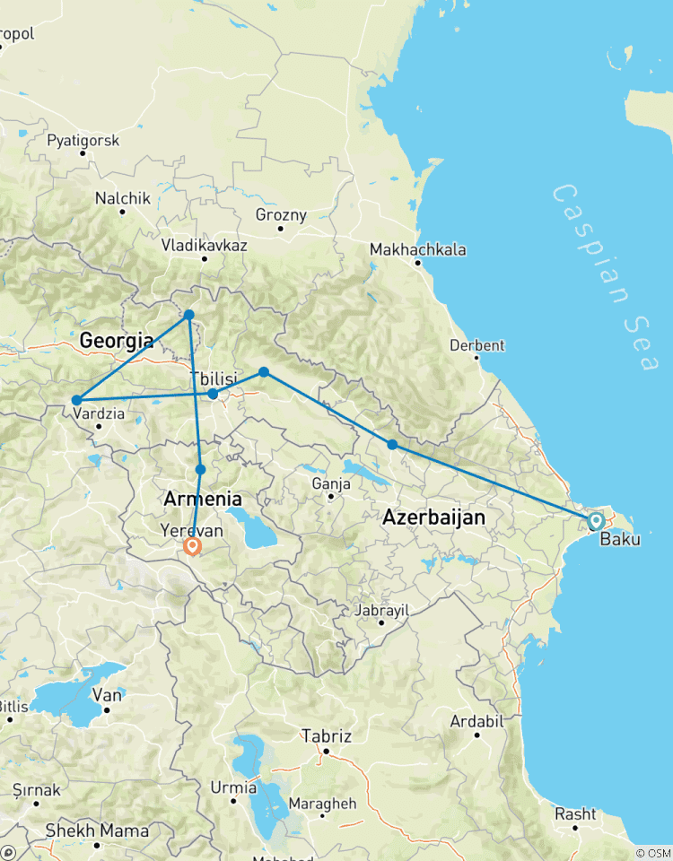 Premium Azerbeidzjan, Georgië & Armenië-rondreis