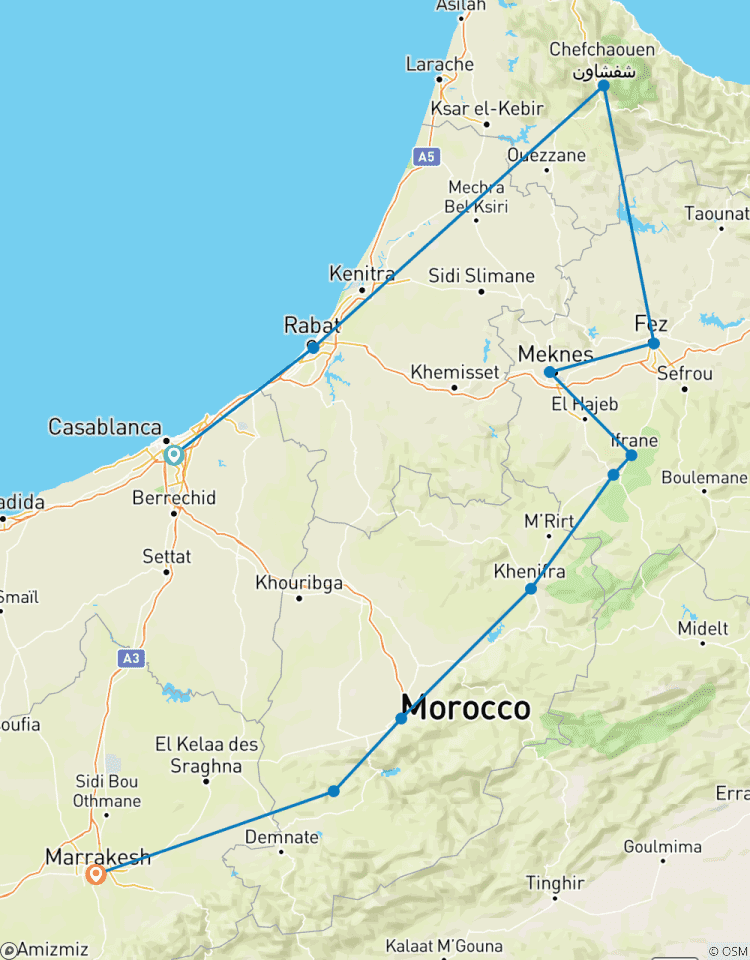 Les villes impériales du Maroc au départ de Casablanca, 9 jours, visite privée circuit