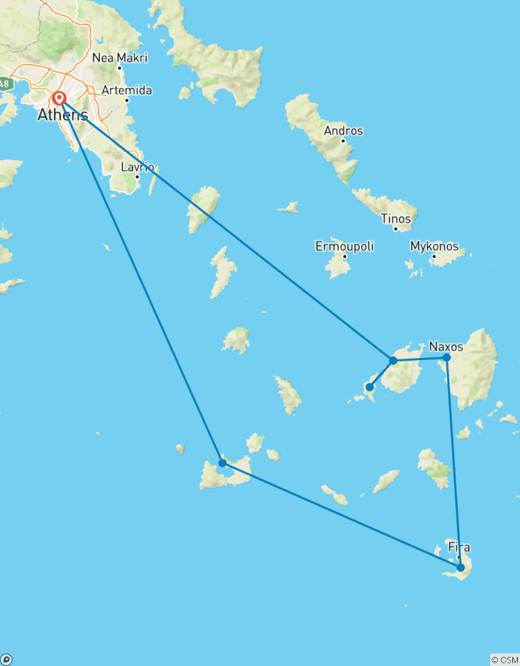 Paros, Naxos, Santorin & Milos geführte Rundreise - Premium Rundreise