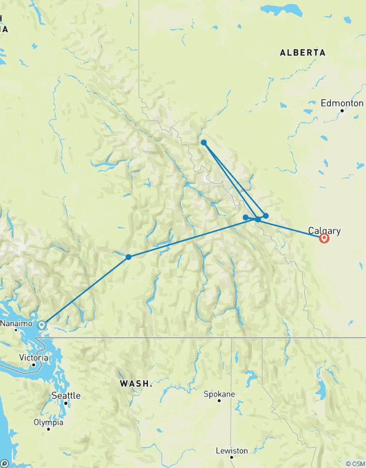 Circuit de 6 jours dans les Rocheuses canadiennes au départ de Vancouver avec Rocky Mountaineer circuit