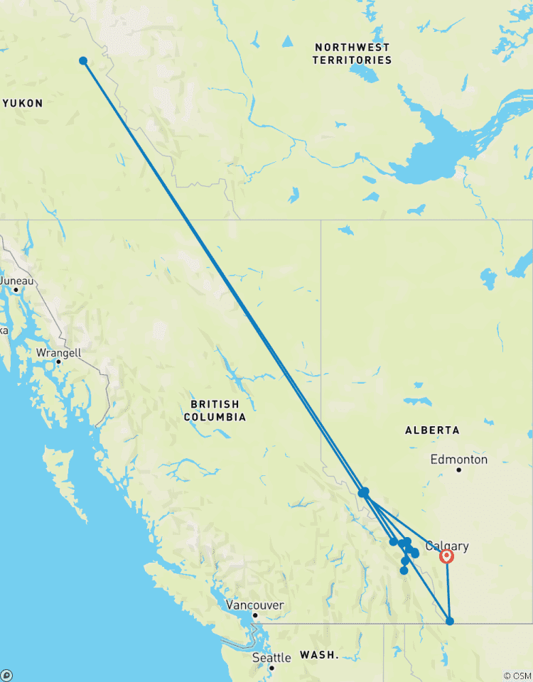 Circuit de 7 jours dans les Rocheuses canadiennes : Explorez les parcs nationaux de Banff, Jasper, Yoho, Kootenay et Waterton. circuit