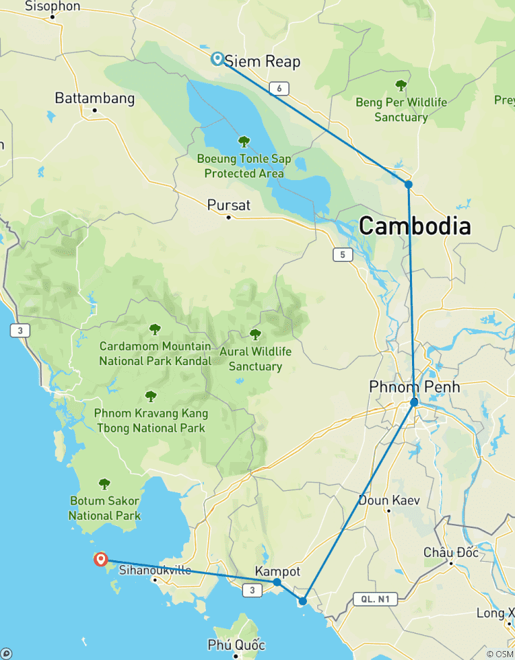 Circuito En bicicleta de Angkor a las playas de Camboya