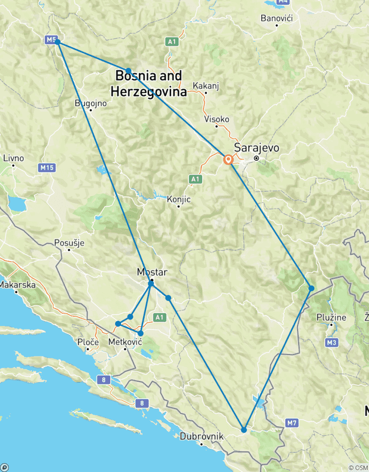 Alle seizoenen Bosnië ontdekkingstocht van 6 dagen vanuit Sarajevo. Bosnië: reisvoorbeeld buiten de gebaande paden. Land van Ottomaanse forten en Orthodoxe kloosters.-rondreis