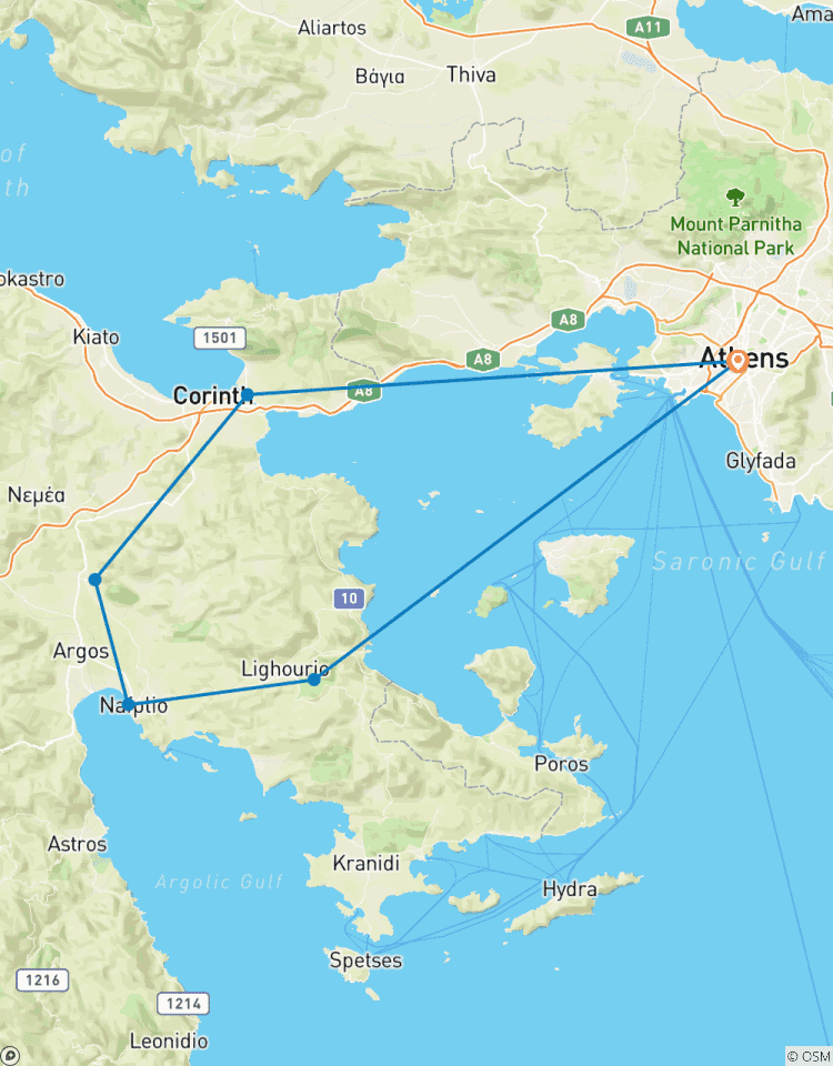 Circuit de deux jours à Nauplie, Mycènes et Épidaure au départ d\'Athènes circuit