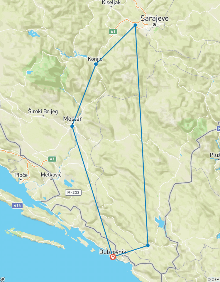 Circuit de 3 jours au départ de Dubrovnik pour découvrir la Bosnie en toutes saisons. Trebinje, Tvrdos, Sarajevo, Konjic, Mostar, Mogorjelo, Dubrovnik Riviera. Nature. Architecture. Culture. Histoire. Cuisine. Vin. circuit