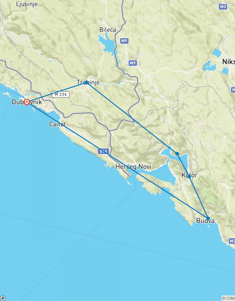 Alle seizoenen 3 dagen micro rondreis naar Montenegro en Bosnië vanuit Dubrovnik. Bezoek Venetiaanse steden, kloosters, proef Herzegovina wijnen. Schitterend landschap!-rondreis