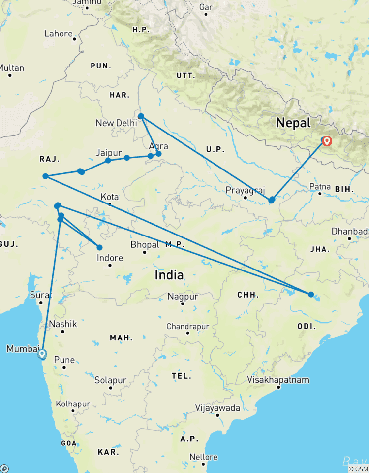 Inde du Nord avec le Népal circuit