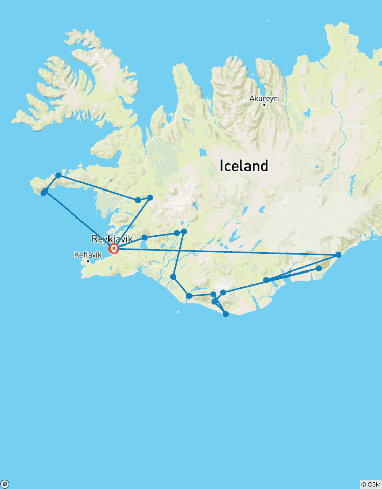 Circuit privé de 4 jours - Cercle d\'or, côte sud et Snæfellsnes (hiver) circuit