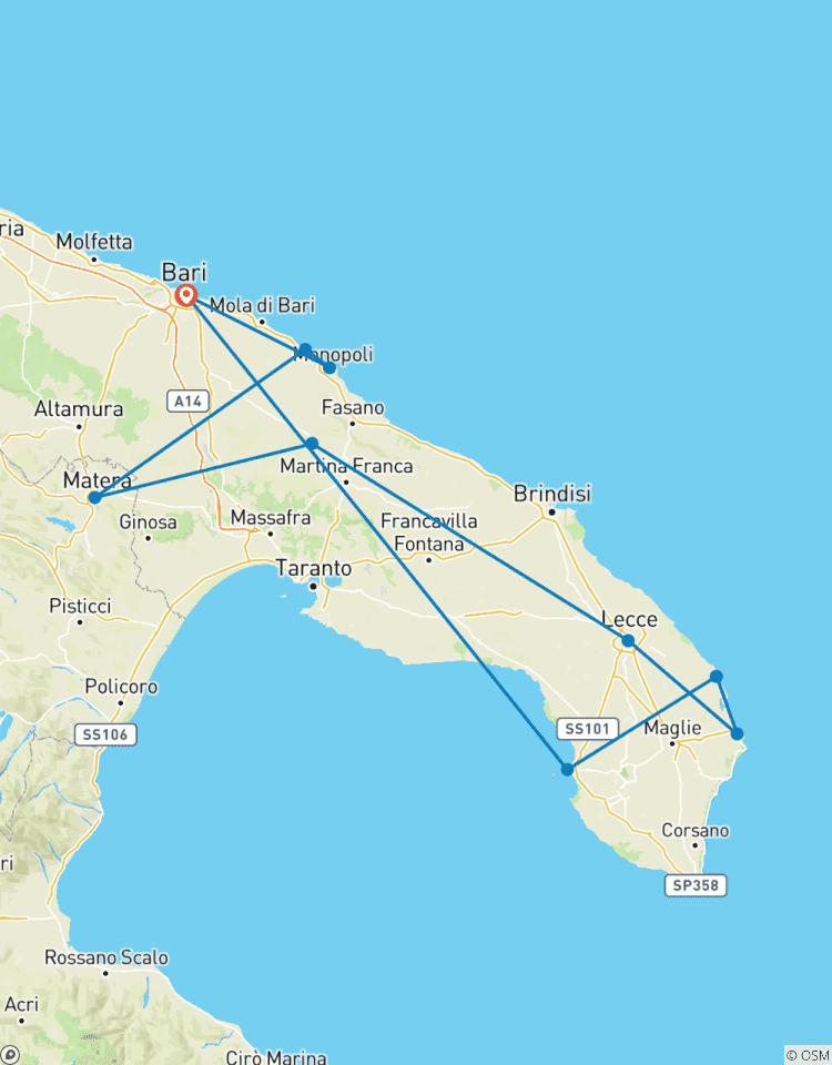 7 jours d\'exploration des Pouilles et de Matera (21 à 41 ans) circuit