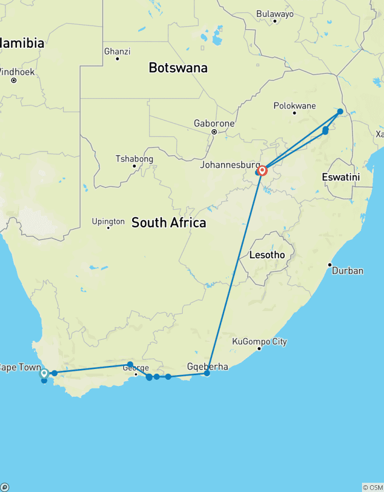Verken Zuid-Afrika-rondreis