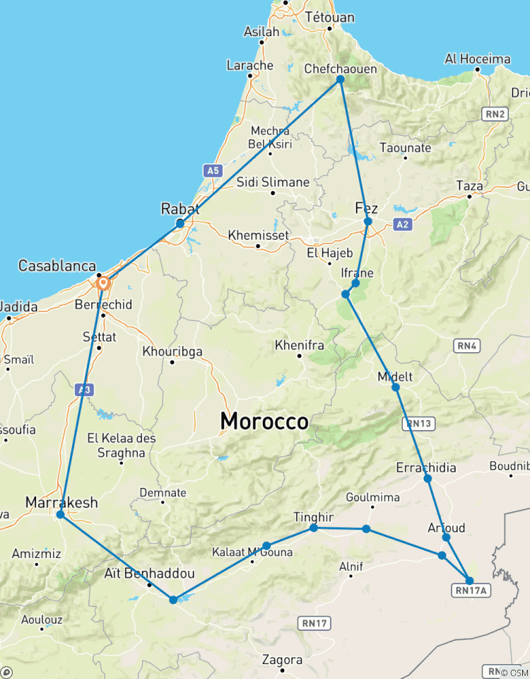 Circuito 7 días - circuito privado a Marruecos desde Casablanca
