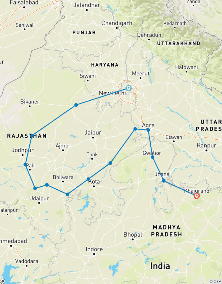 21 Daagse Royal Rajasthan Forten/Paleizen & Kastelen tour per auto vanuit New Delhi-rondreis