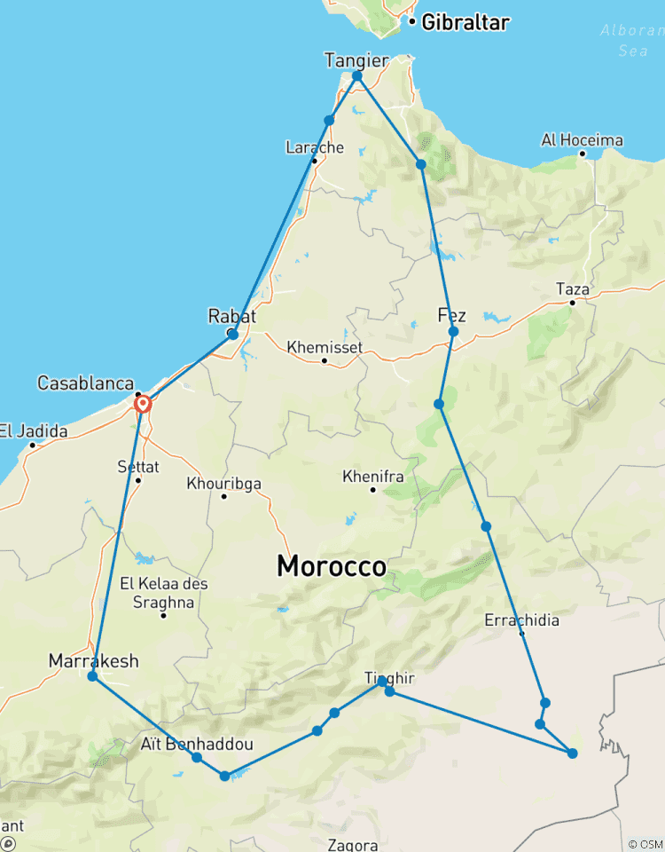 Circuito Excursiones desde Casablanca : 8 Días Marruecos Desierto Merzouga Tour por el Desierto del Sahara y las Ciudades Imperiales de Marruecos.