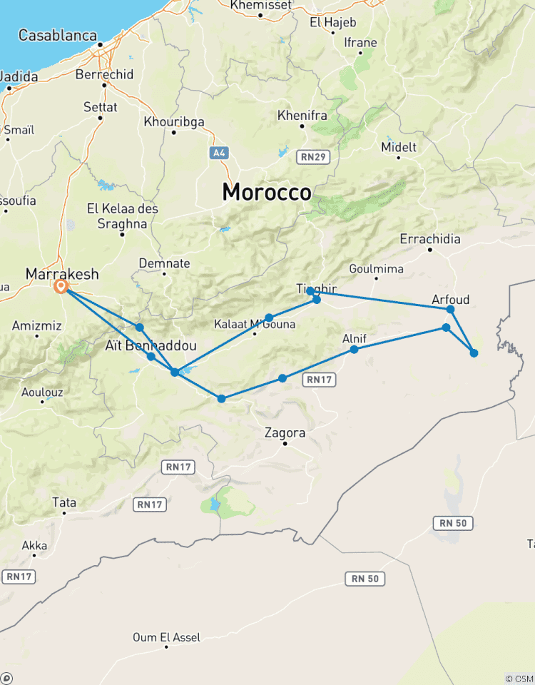 Circuito Auténtica Experiencia en el Desierto del Sáhara: Descubre el Sáhara marroquí en una excursión de 4 días por el desierto desde Marrakech