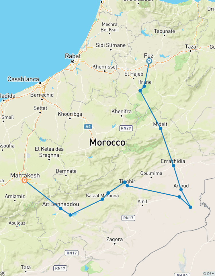 Circuito Tour 6 días por el desierto de Marruecos : De Fez a Marrakech pasando por el desierto del Sáhara Merzouga