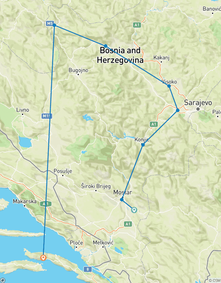 Toutes les saisons. La Bosnie sous son meilleur jour ! Circuit découverte de 5 jours au départ de Korcula. Sites de l\'UNESCO. Nature. Architecture. Culture. Vin. Cuisine. Histoire. Vieilles villes. Anciens monastères. Forteresses circuit