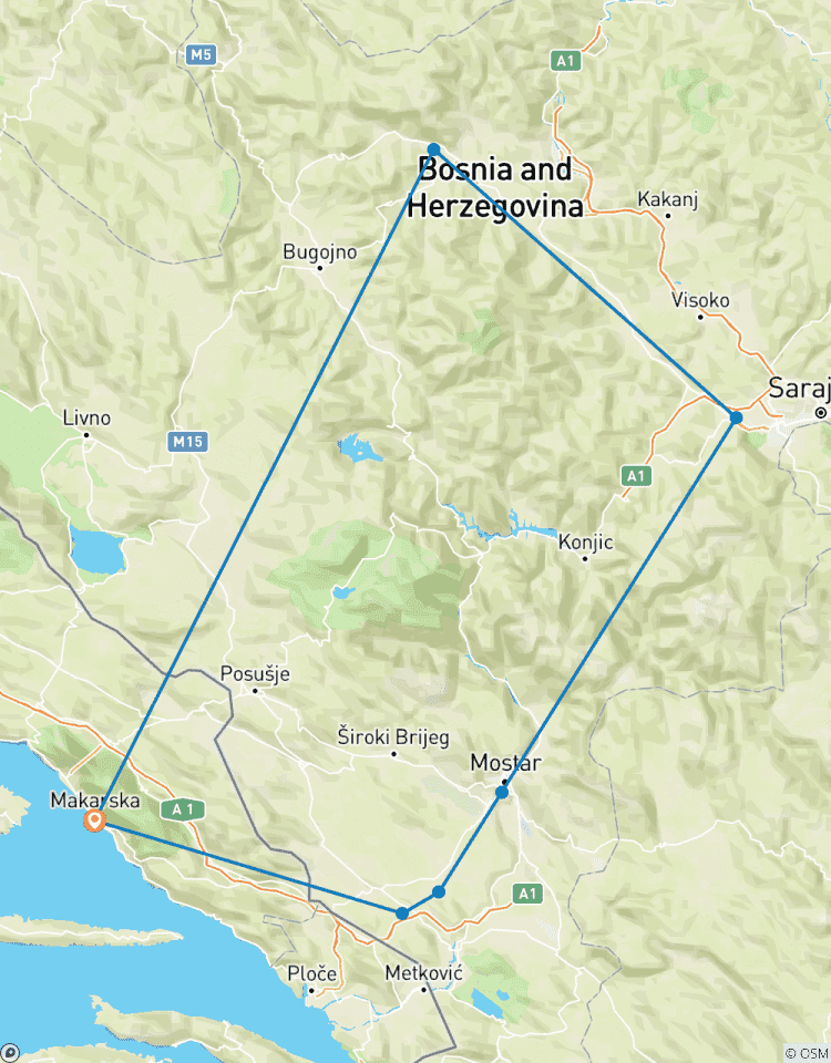 Het hele jaar door Bosnië ontdekken 4 dagen minitour vanuit Makarska. Kravica watervallen, Medjugorje, Mostar, Sarajevo, Travnik.-rondreis