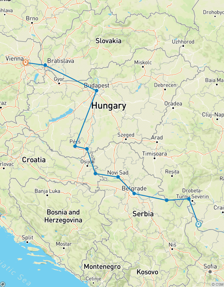 Donau Serenade: Romantische Reise von Turnu Magurele (Bukarest) nach Wien mit MS Fidelio Rundreise