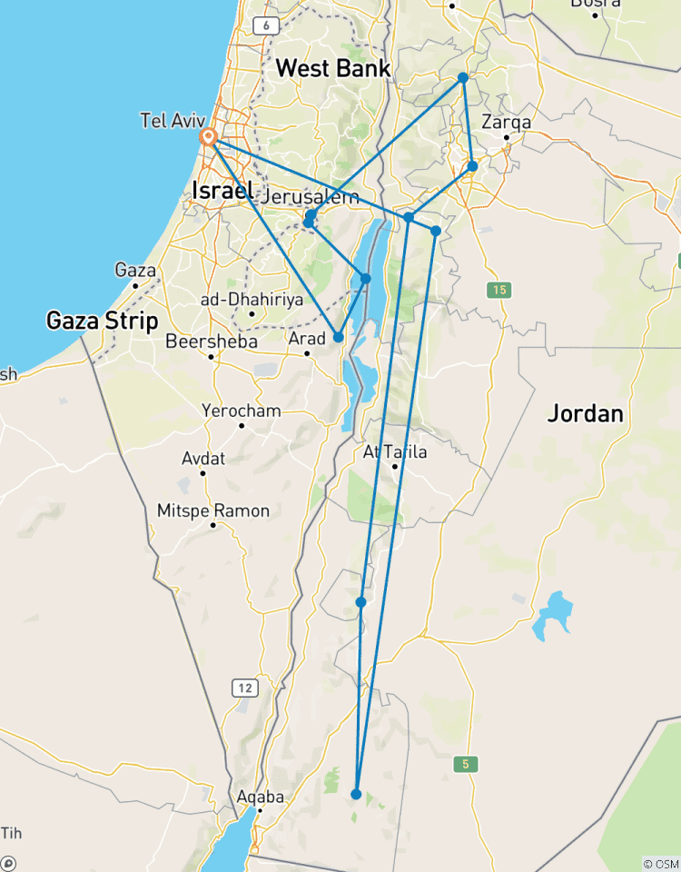 Circuito Viaje encantadora Israel y Jordania - 8 días