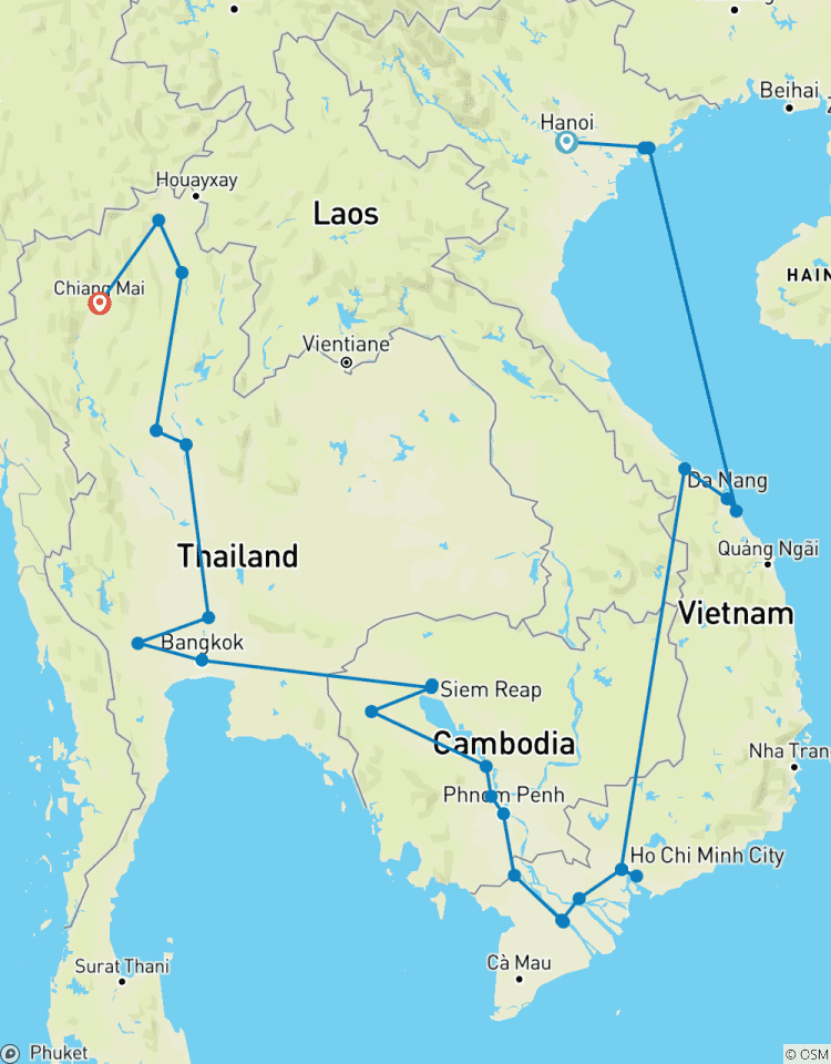 Ultieme rondreis door Vietnam, Cambodja & Thailand – eindpunt Chiang Mai – 4* hotel-rondreis