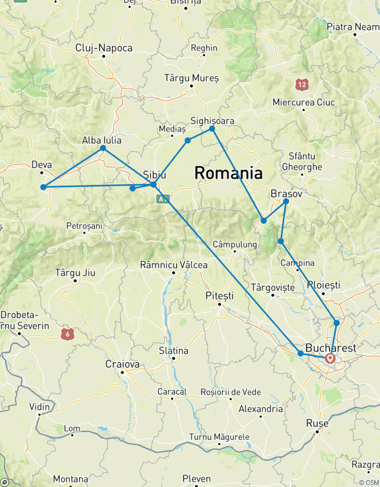 In the footsteps of Count Dracula self-drive, 8 Days Tour