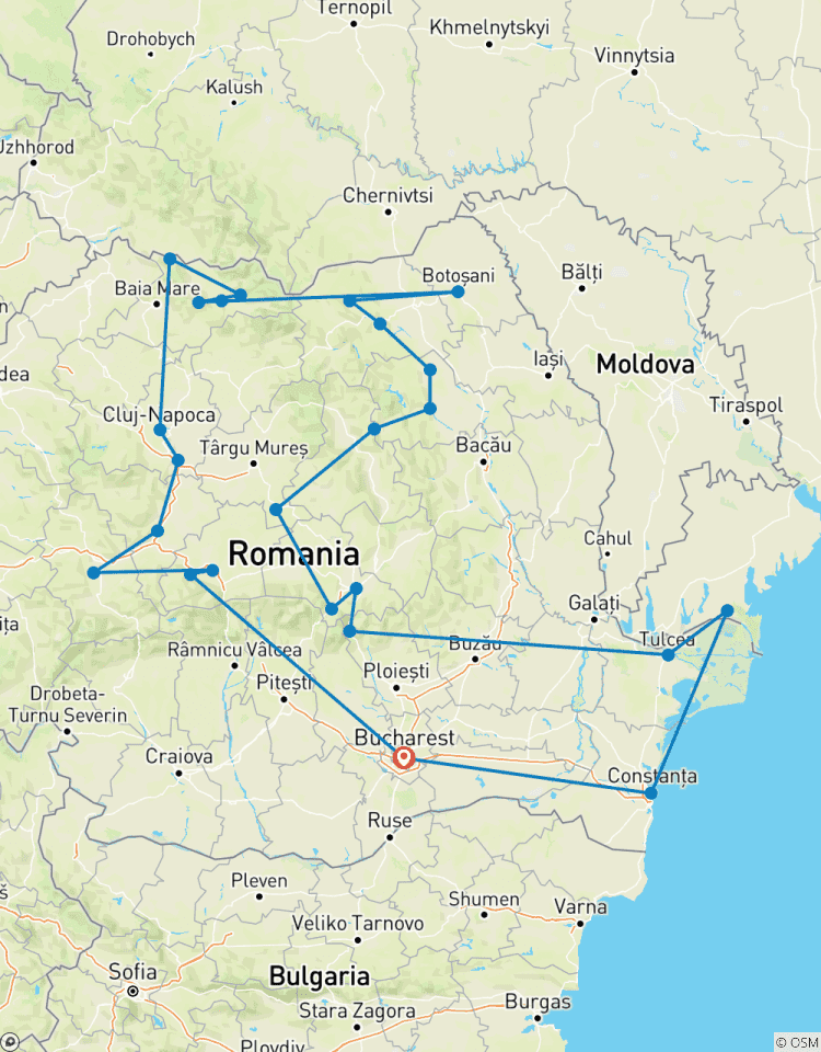 Romania Grand Tour, self-drive, 12 Days Tour