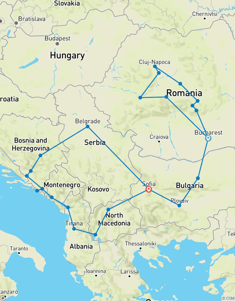 Pracht en praal van de Balkan & Transsylvanië – 4* hotels-rondreis