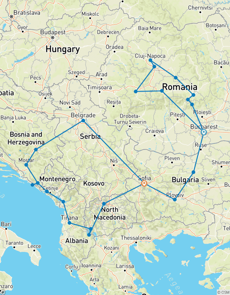 De geweldige Balkan & sprookjesachtig Transsylvanië – 4* hotels-rondreis