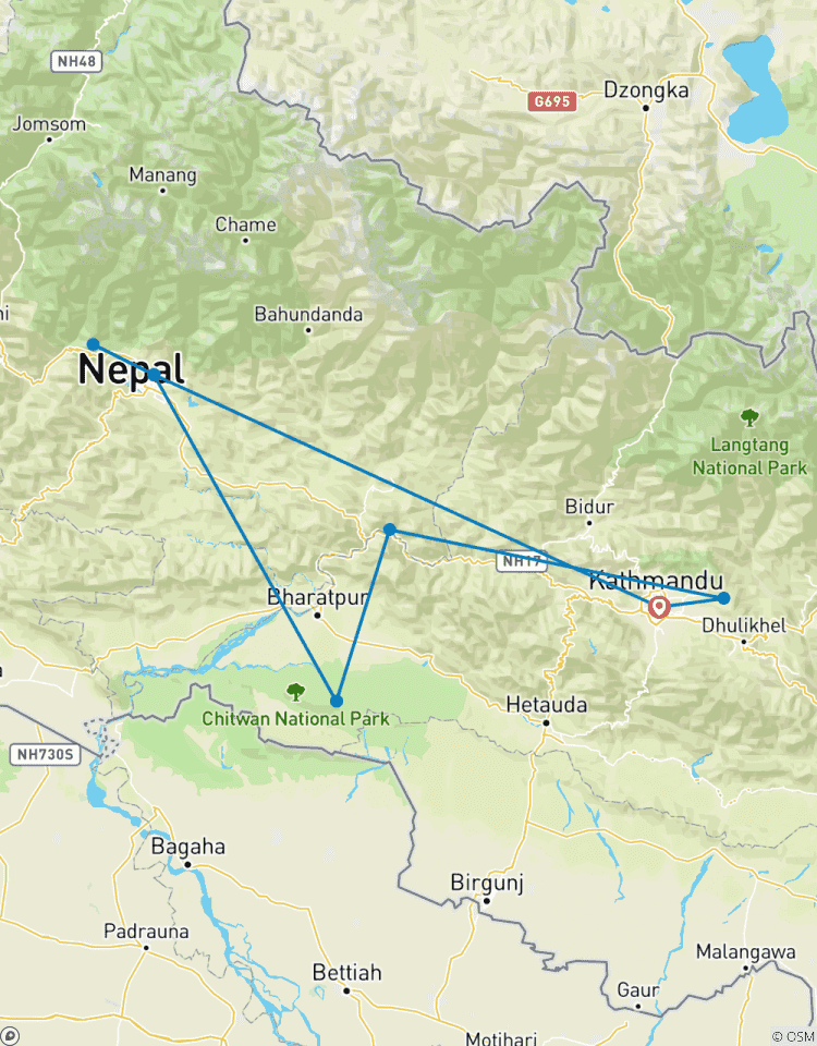 Circuit Explore Nepal 11 jours (Hill Stations Beach Jungle Safari et Sunrise view Tour) circuit