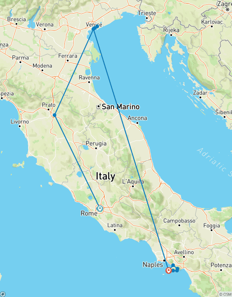 Rome, Florence, Venetië, Sorrento: signatuur (4* hotels) koolstofarme rondreis per trein-rondreis