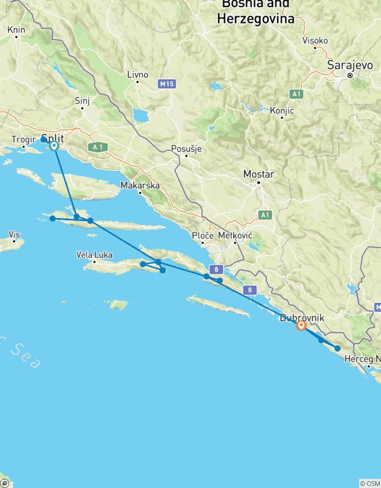 Cycling Croatia Coast 7 Days Tour Tour
