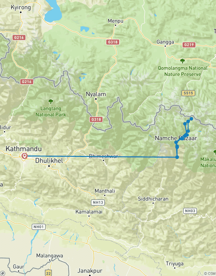 Circuito Excursión corta al campamento base del Everest