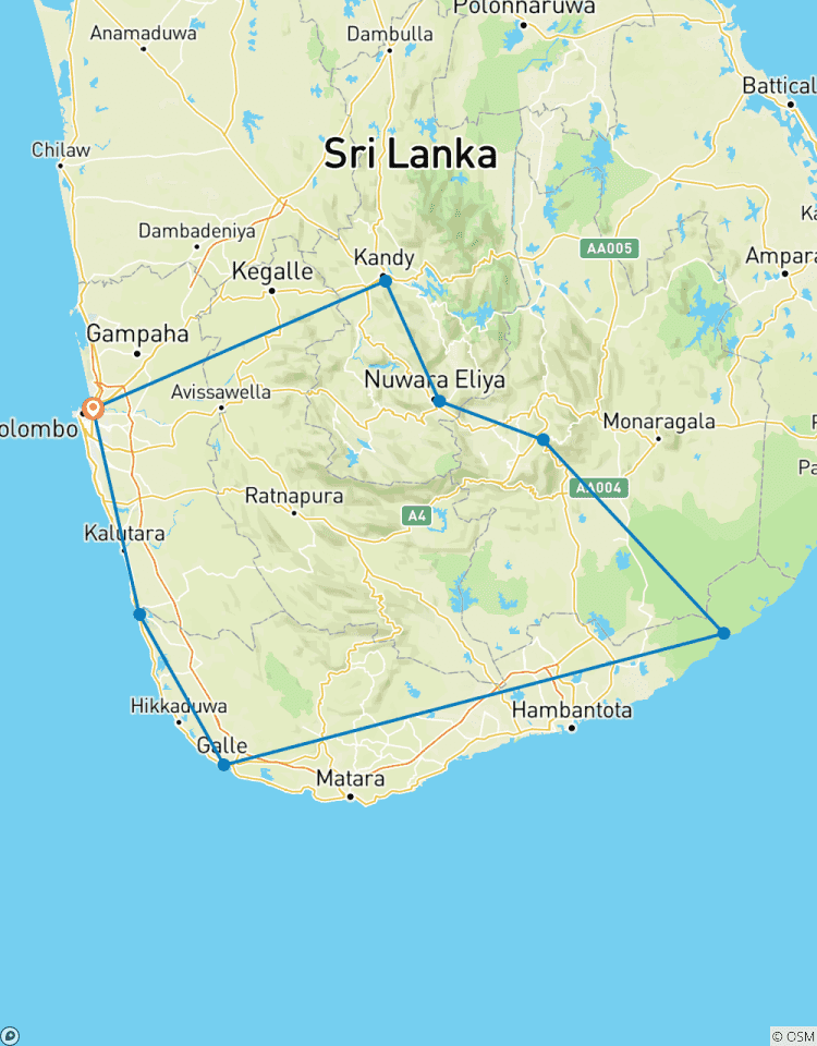 Circuito Circuito estándar de 6 días a Sri Lanka