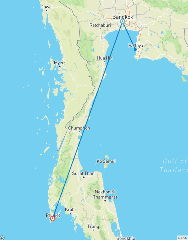 9 jours Nouvelle version de la Thaïlande : Bangkok, Pattaya et Phuket circuit