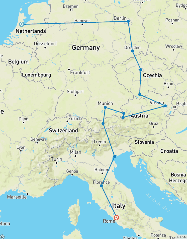 L\'Europe à ne pas manquer : Allemagne, Autriche, Italie circuit