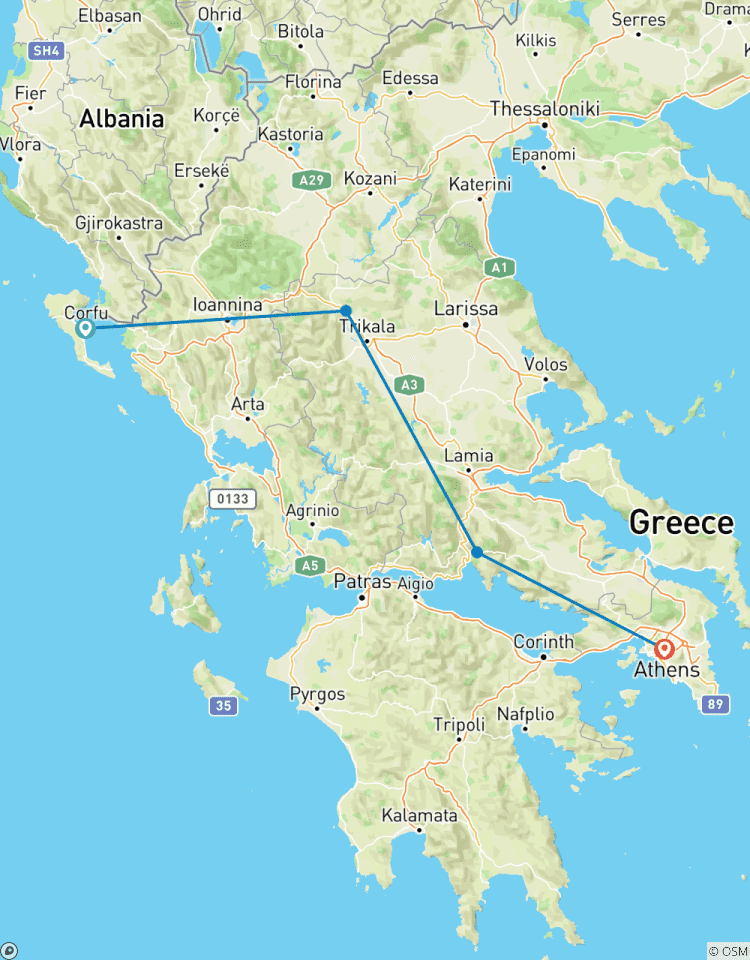 Court séjour en Grèce : Corfou, Athènes et des monastères hauts comme le ciel circuit