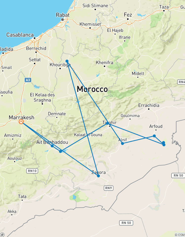 7 Tage MAROKKO-WÜSTENReise: AB MARRAKESCH Rundreise