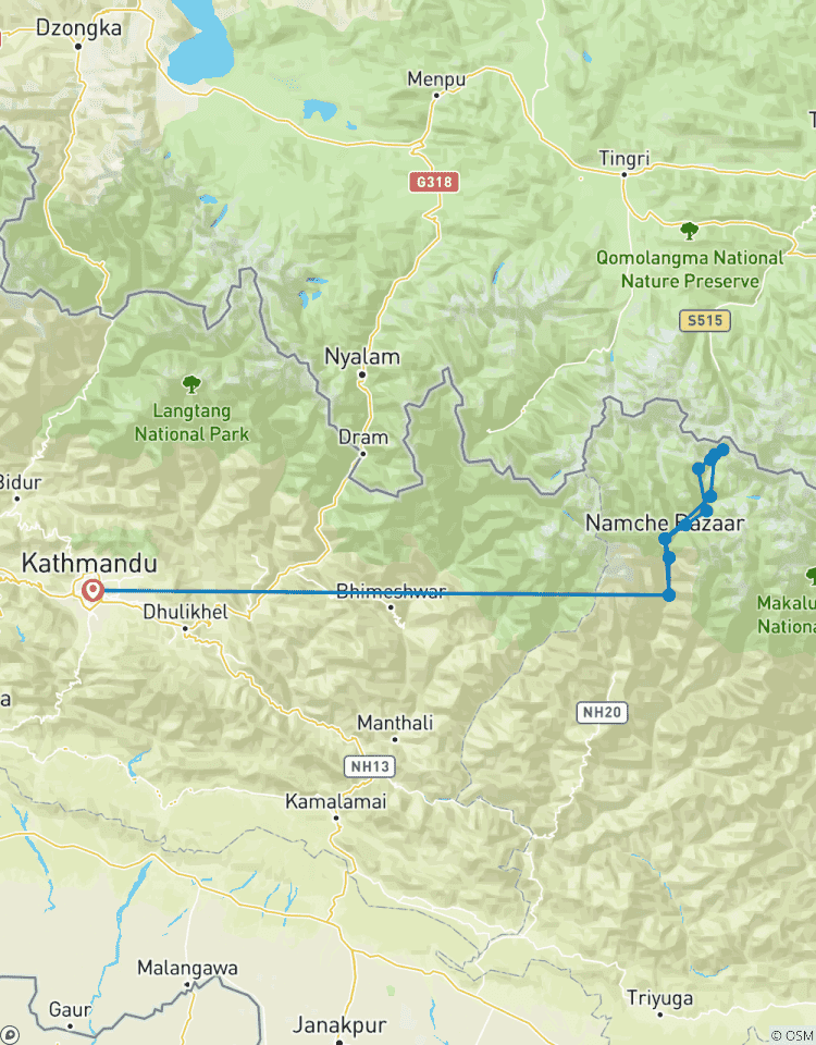 Circuito Excursión al campamento base del Everest con toda comodidad