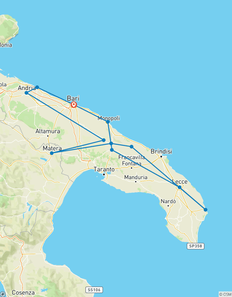 Circuito Lo mejor de Apulia, 8 días de Bari a Bari