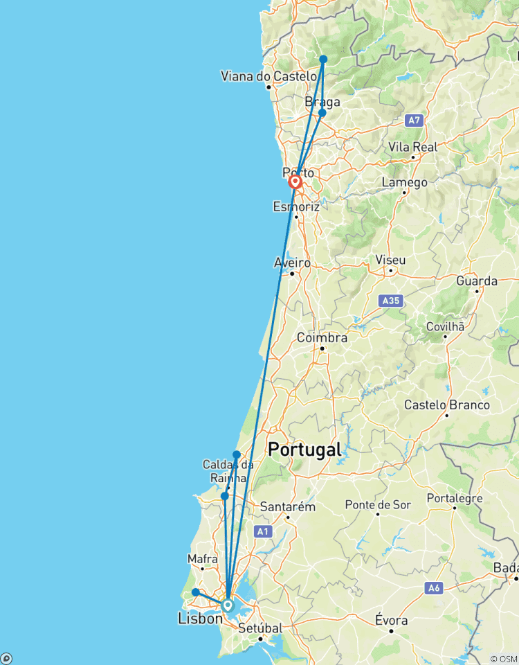 Circuito Ruta gastronómica y vinícola de 8 días por Portugal