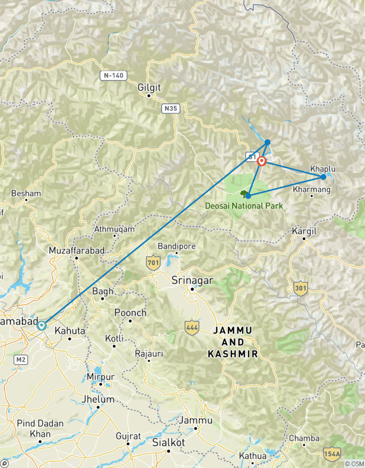 Circuito 5 días de excursión completa a Skardu en avión