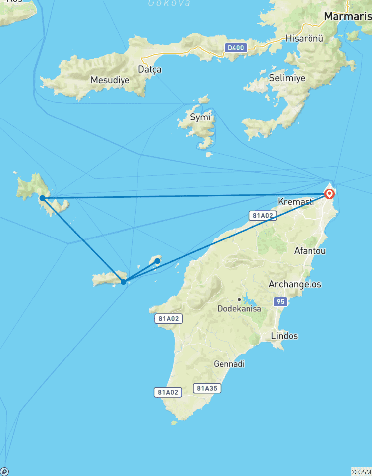 Excursion sur les îles du Dodécanèse circuit