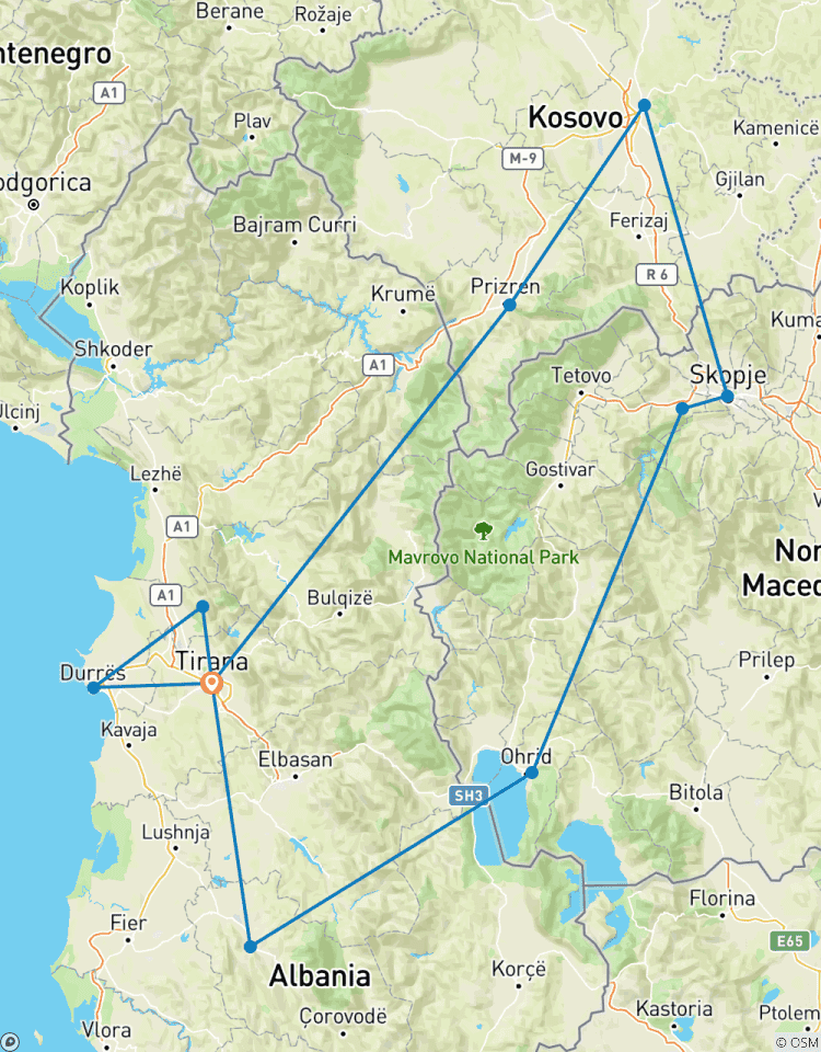 Circuito Albania, Macedonia del norte y Kosovo: capitales y UNESCO