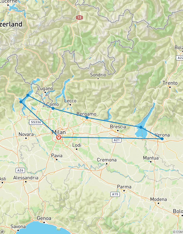 Ontdek de meren van Italië – betoverende wateren – zelfrijdend-rondreis