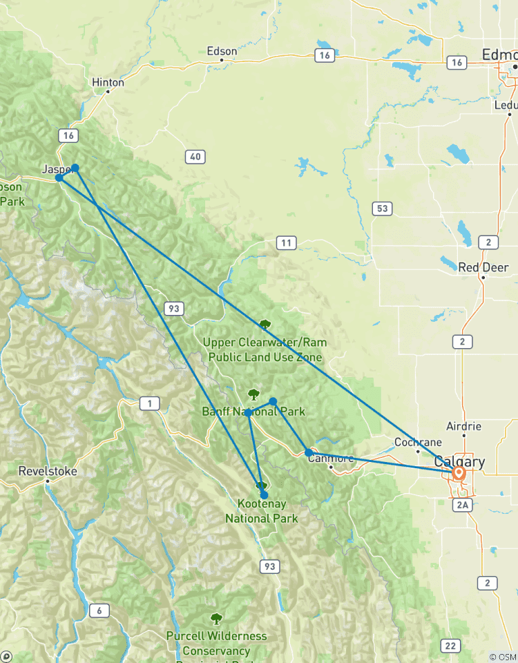 Circuit d\'aventure de 6 jours dans les Rocheuses canadiennes : Points forts de Banff, Yoho, Kootenay et Lake Louise circuit