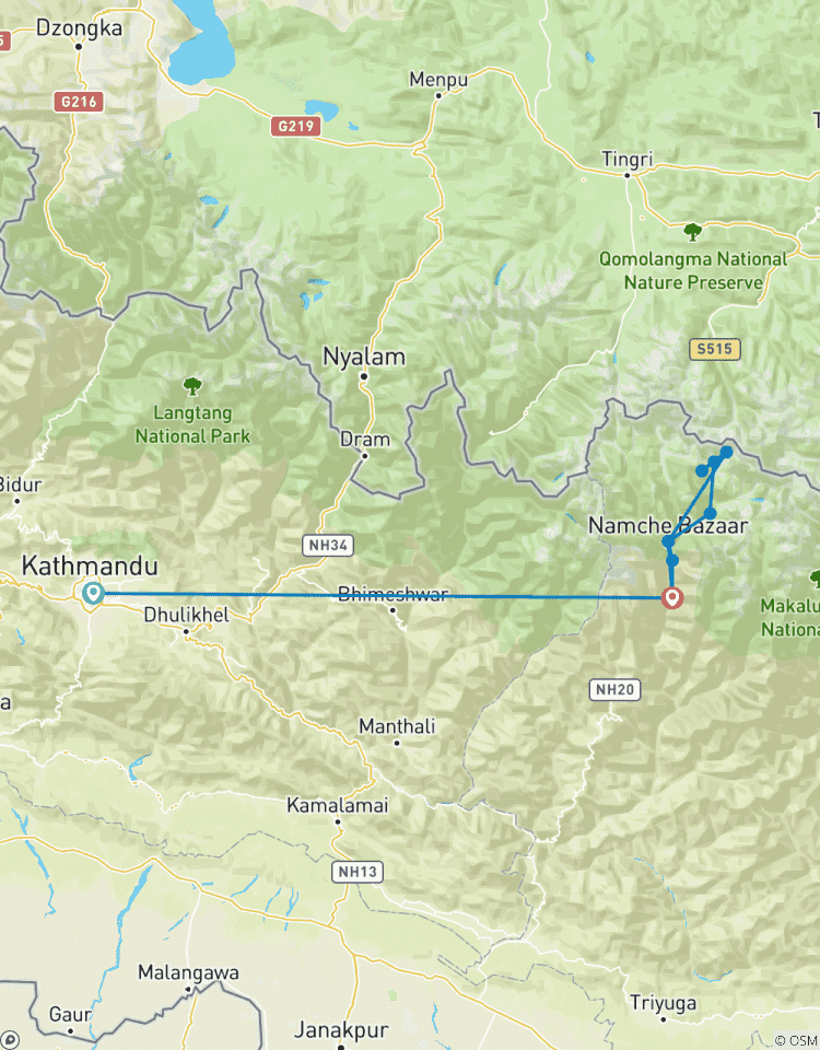 Trek du camp de base de l\'Everest avec retour en hélicoptère circuit