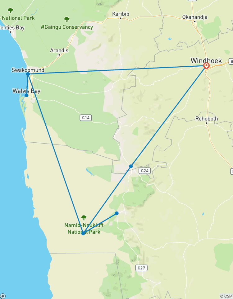 Aventure de 5 jours à Sossusvlei et Swakopmund | Lodge privé guidé circuit