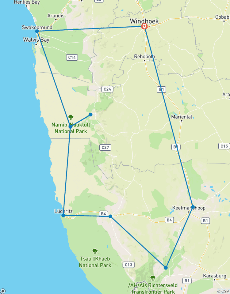 Süd-Namibia (in einer privaten Lodge) 7 Tage Rundreise