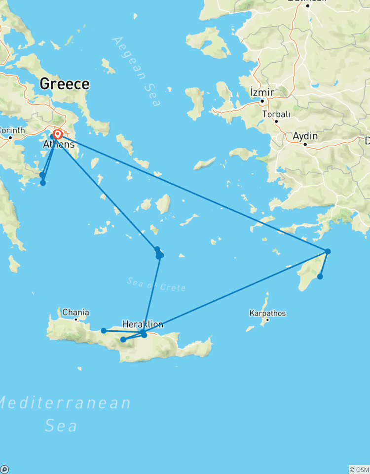 Santorin, Crète, Rhodes, Hydra : 11 jours d\'aventure sur les îles grecques circuit